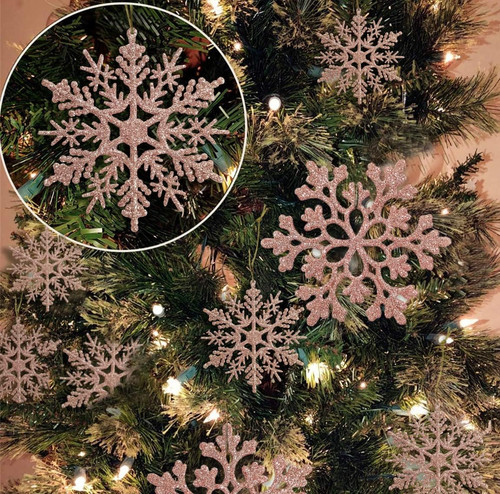 36pz ornamenti fiocco neve - fiocco, di