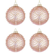 Palle di Natale in Vetro Rosa