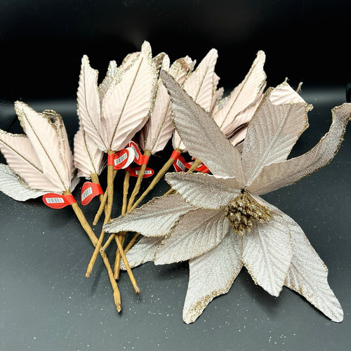 Natale poinsettia oro - natale, rosa